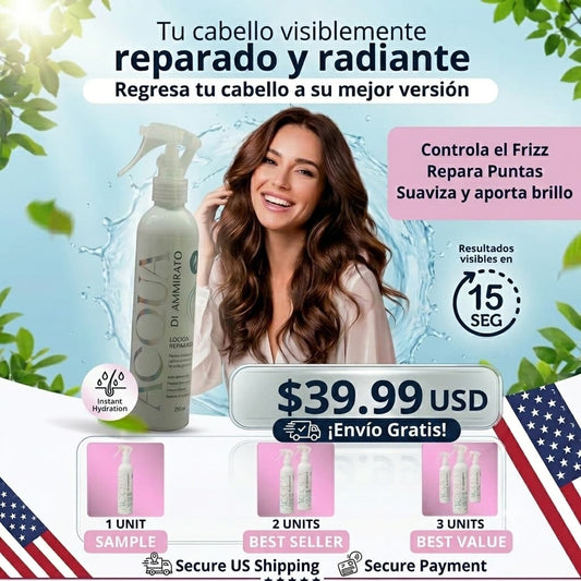 Acqua di Ammirato | Tratamiento Anti Frizz Profesional que Elimina el Frizz en 15 Segundos
